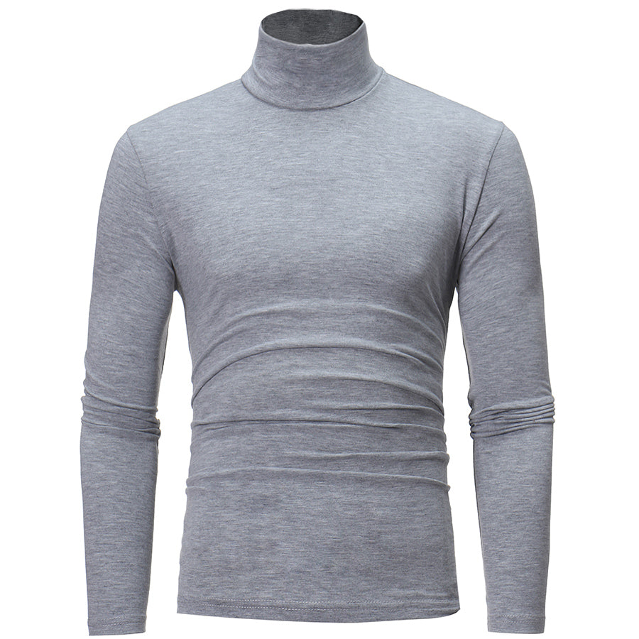 sous pull col roulé homme gris clair