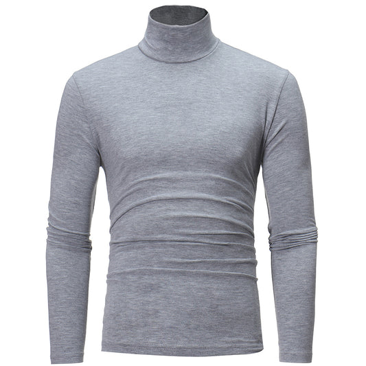 sous pull col roulé homme gris clair