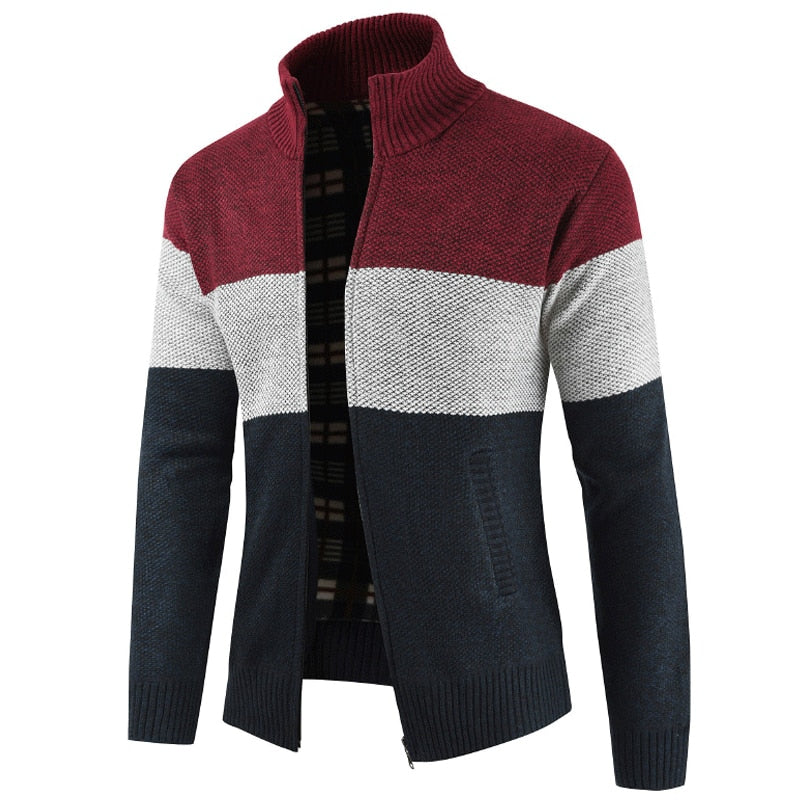 Veste Col Haut Homme Rouge Bordeaux