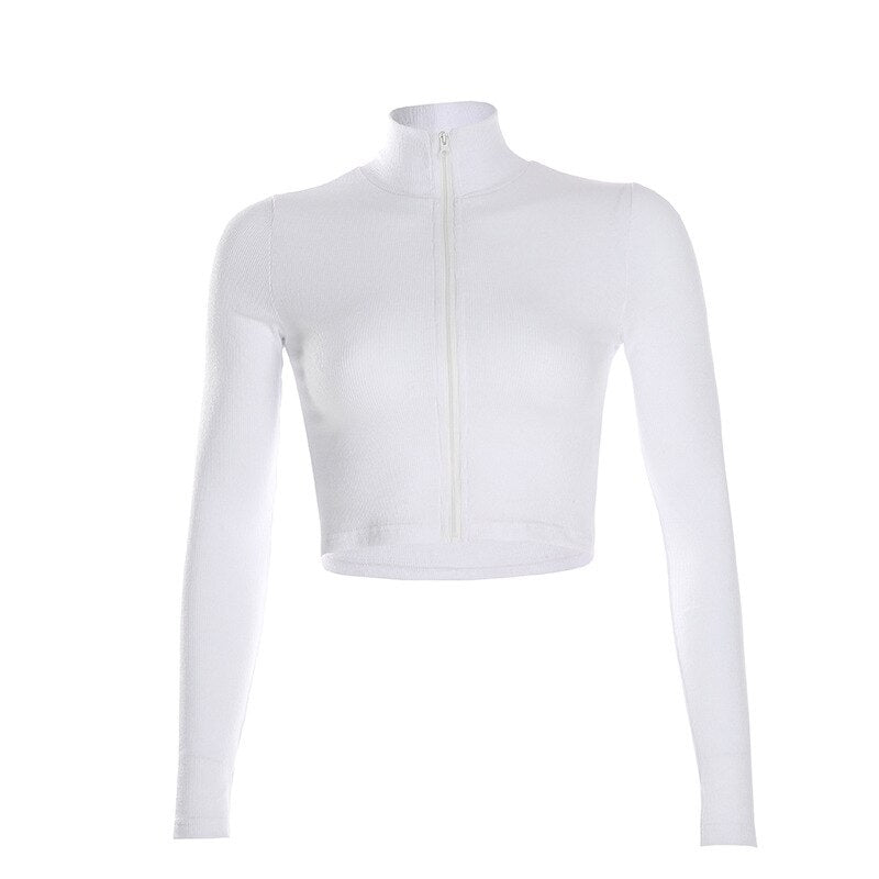 Veste Crop Top Blanc
