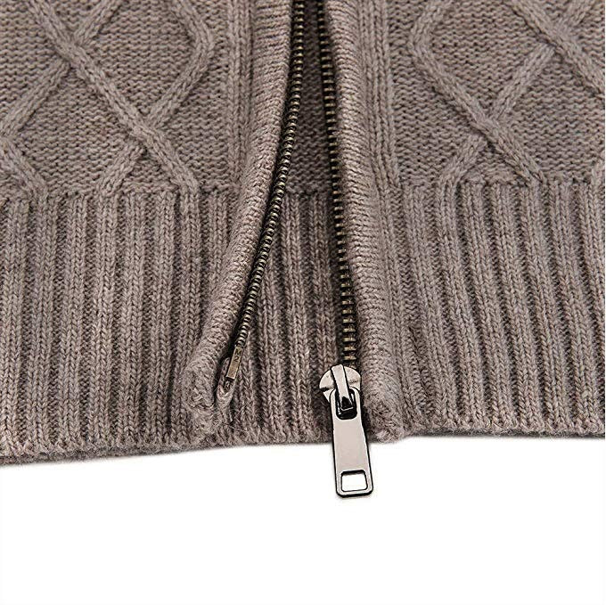 Veste Zippée Col Montant Homme Beige