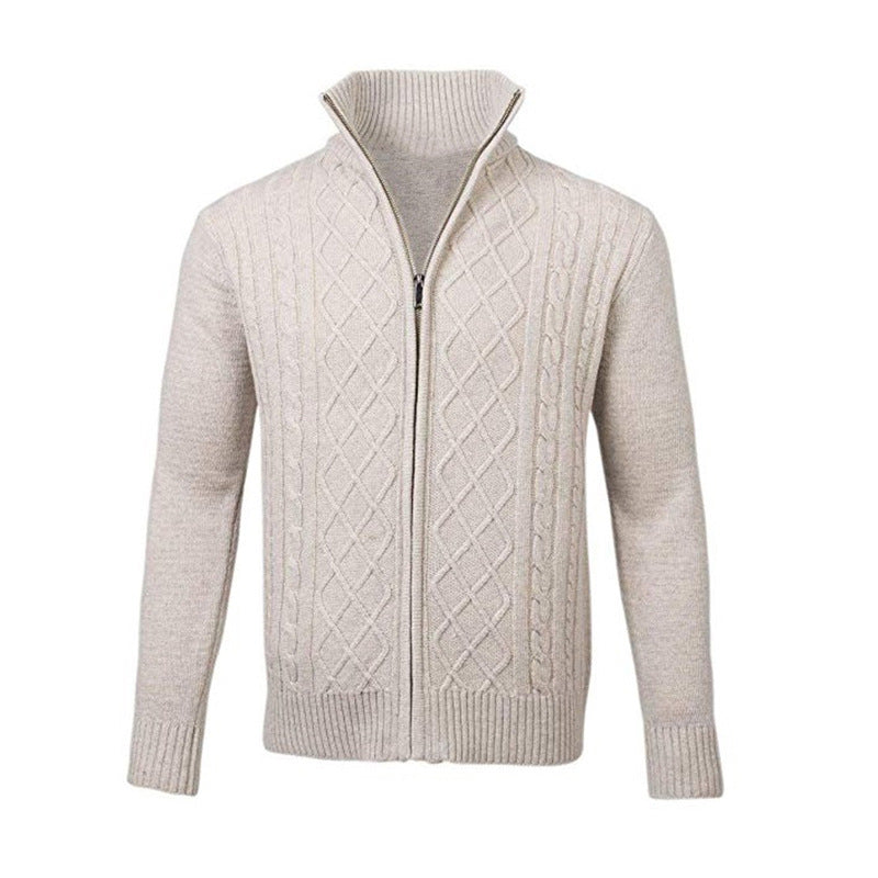 Veste Zipée Col Roulé Homme Blanc