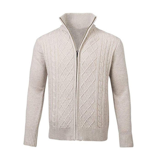 Veste Zipée Col Roulé Homme Blanc