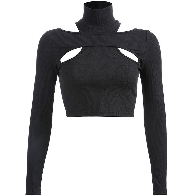Crop Top Ouvert Noir