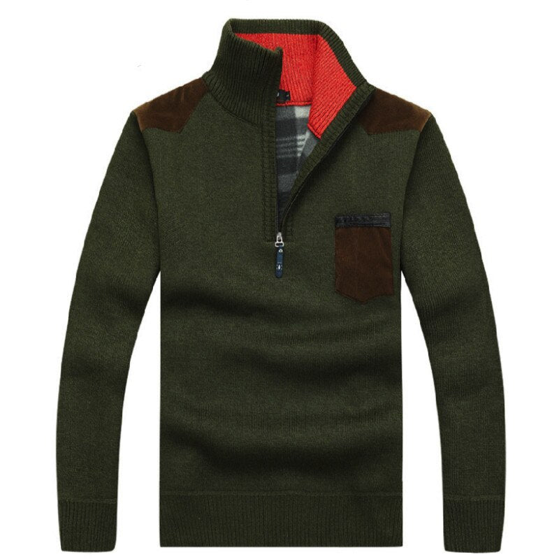 Pull Zip Homme Vert