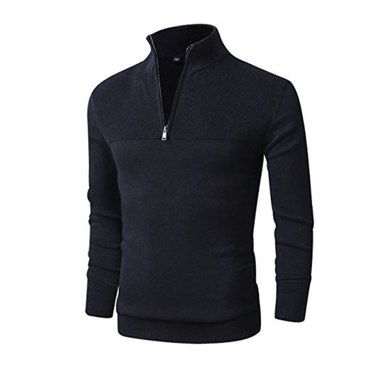 Pull Zippé Noir Homme