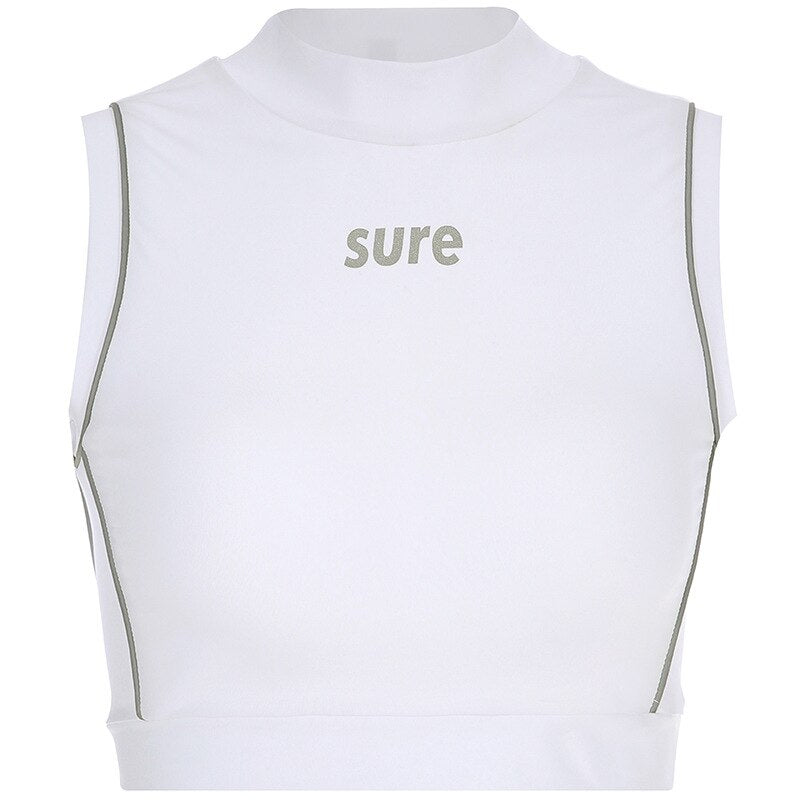 Crop Top Sans Manche Blanc