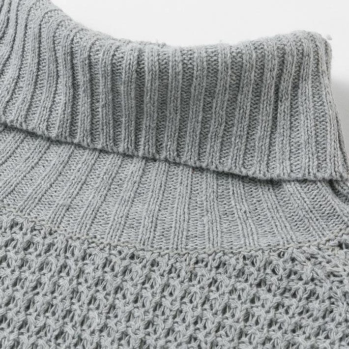 Robe-Pull Femme Col Roulé Gris