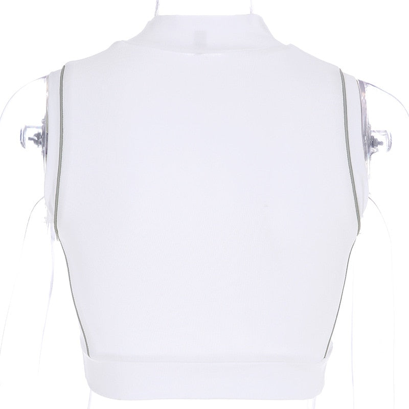 Crop Top Sans Manches Blanc