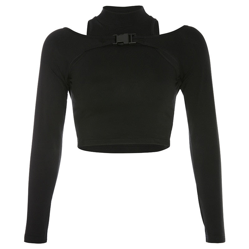 croptop ouvert noir