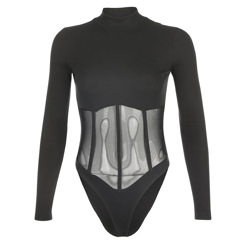 Body Col Montant Femme Noir