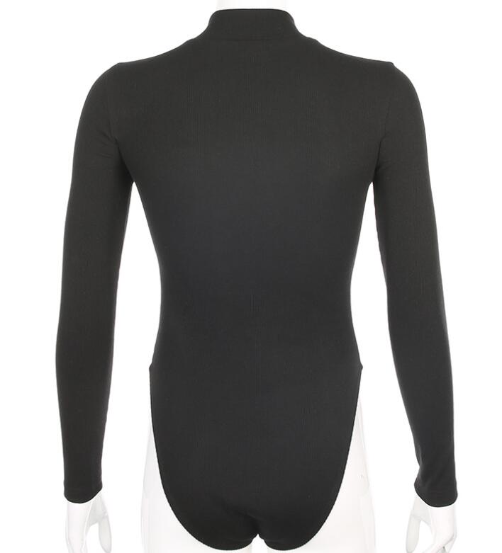 Body Col Montant Femme Noir de Dos