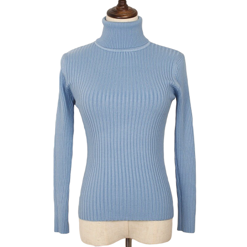 Col Roulé Bleu Femme