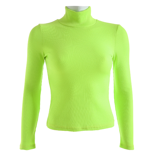 Col Roulé Femme Jaune Fluo