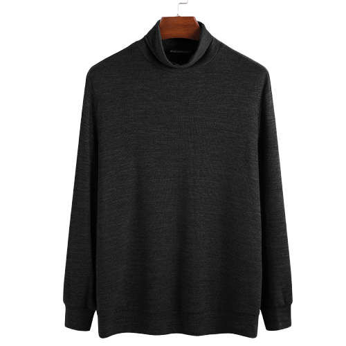 Col Roulé Large Homme Noir