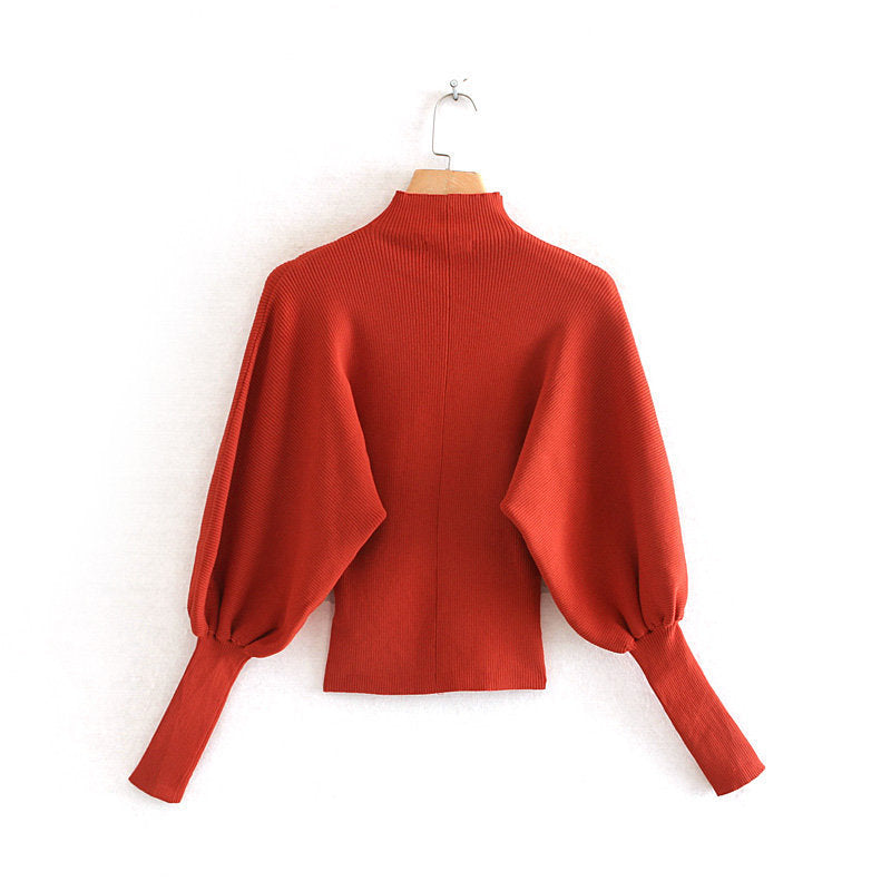 pull rouge manches amples