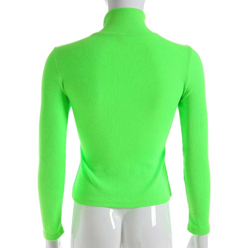 Col Roulé Femme Fluo Vert