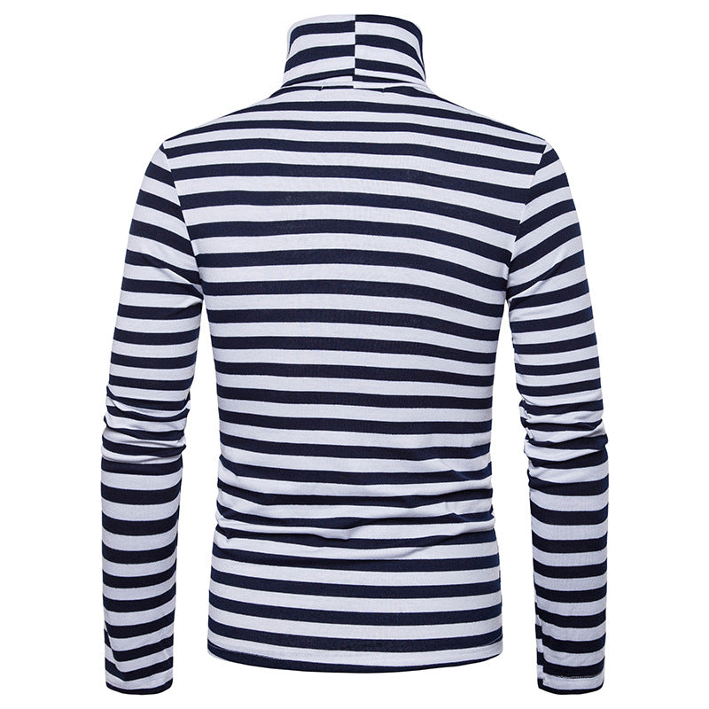 Col Roulé Rayé Homme Bleu