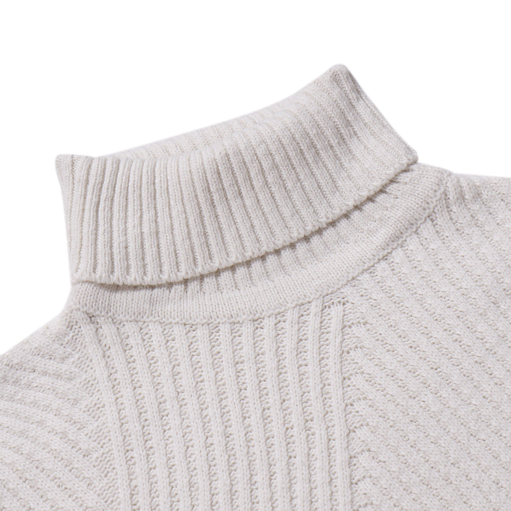 Pull Col Roulé Homme Laine Blanc