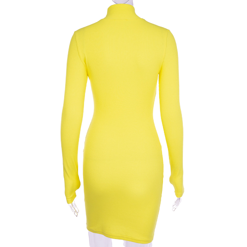 robe col montant manches longues femme