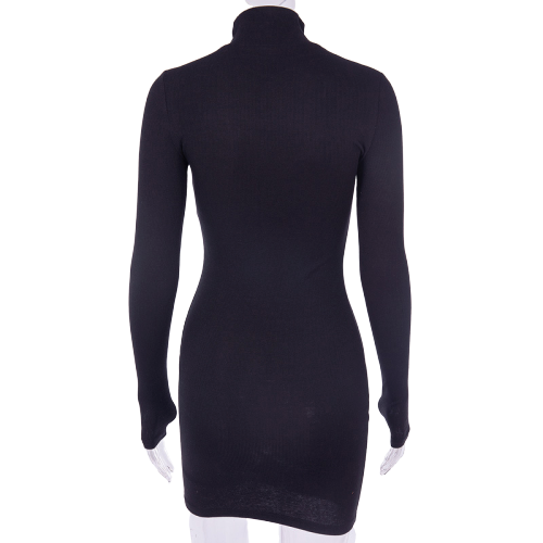 robe col montant manches longues femme
