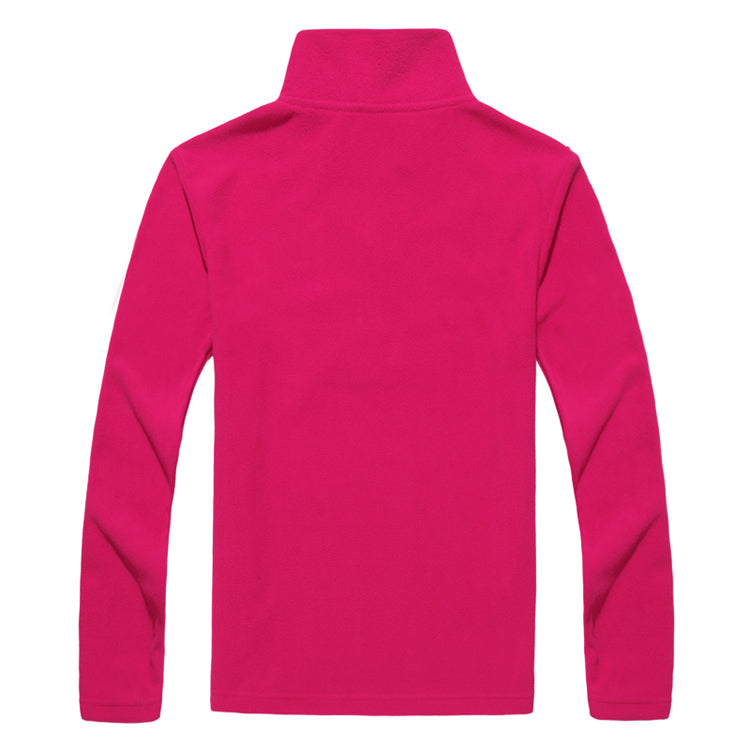 Polaire Col Zippe Rose Rouge
