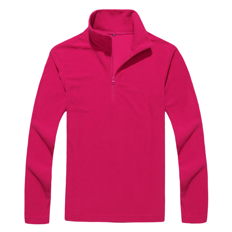 Polaire Col Zippé Rose Rouge
