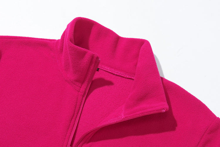 Polaire Col Montant Rose Rouge