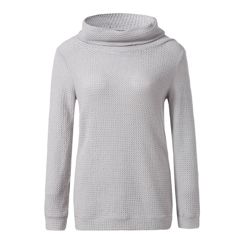 Pull Col Bénitier Femme Gris
