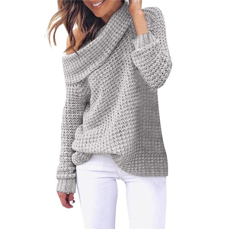 pull col benitier femme gris clair