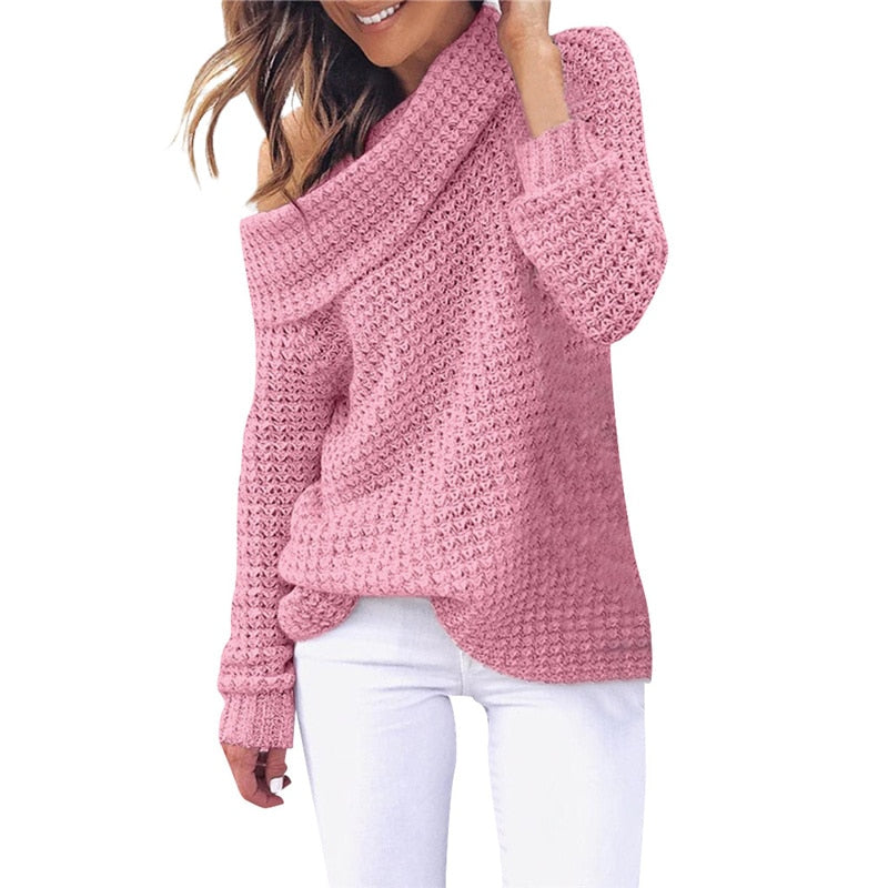 pull col benitier femme rose