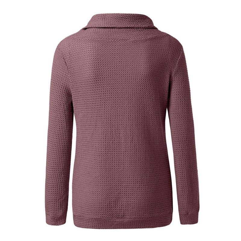 pull col large femme rouge bx