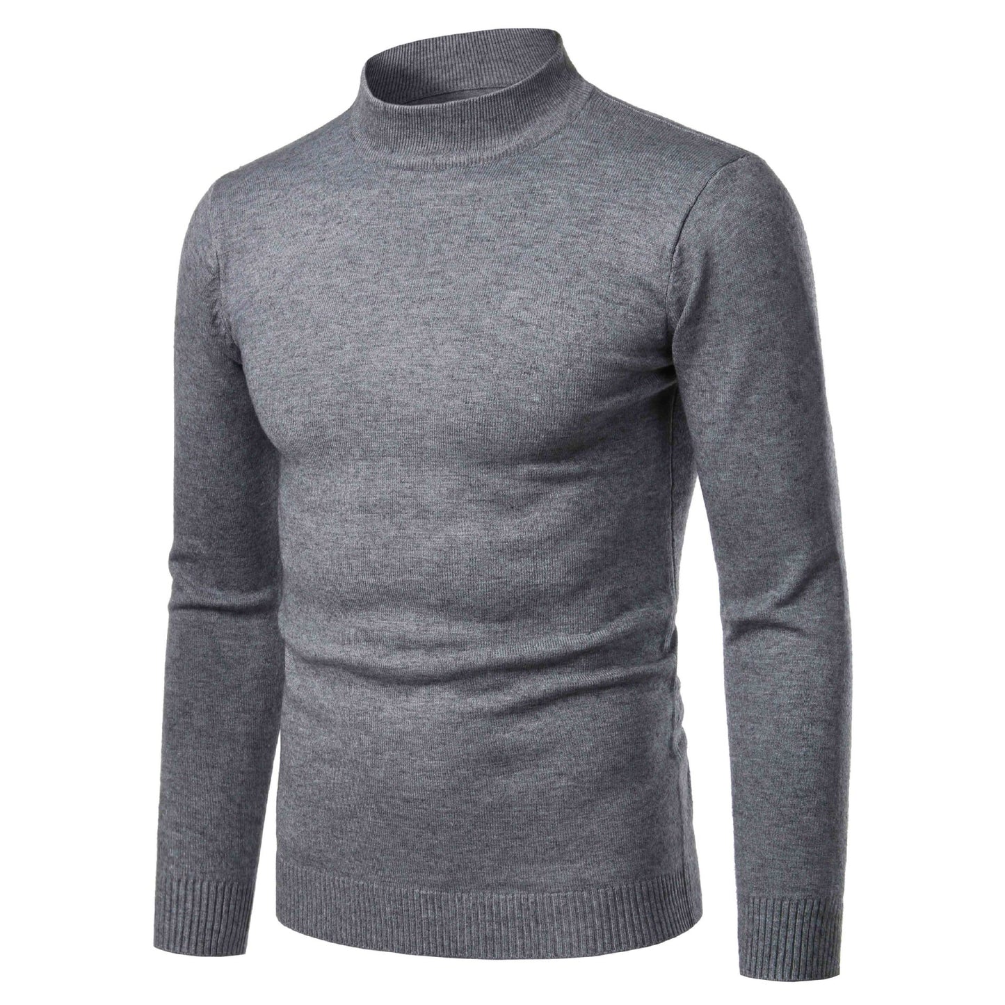 Pull Col Montant Homme Gris Foncé