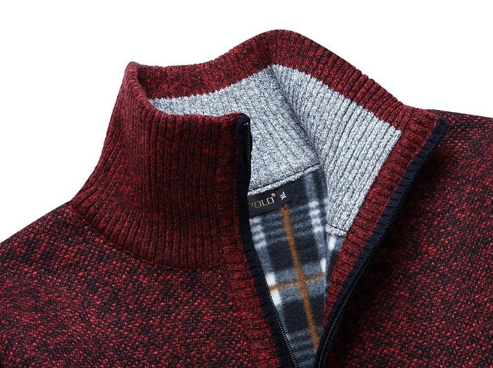 Col Zippé Rouge Homme