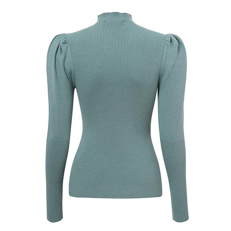 Pull Col Montant Femme Bleu