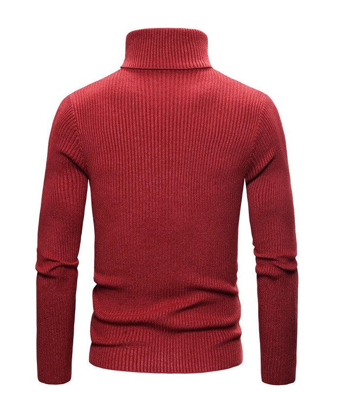 Pull Col Roulé Rouge