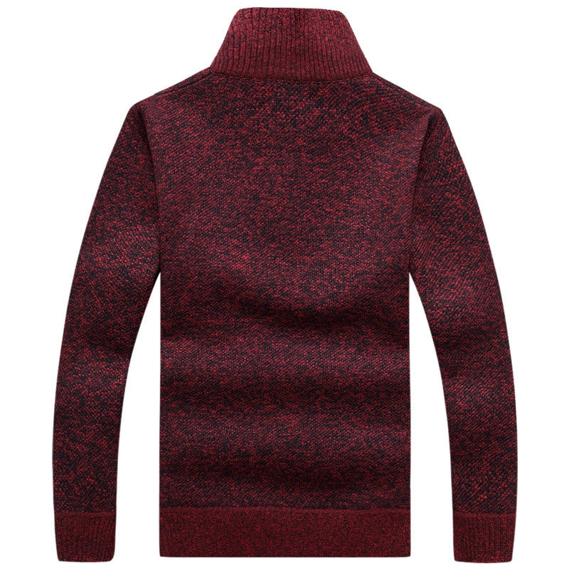 Pull Col Zippé Rouge Homme