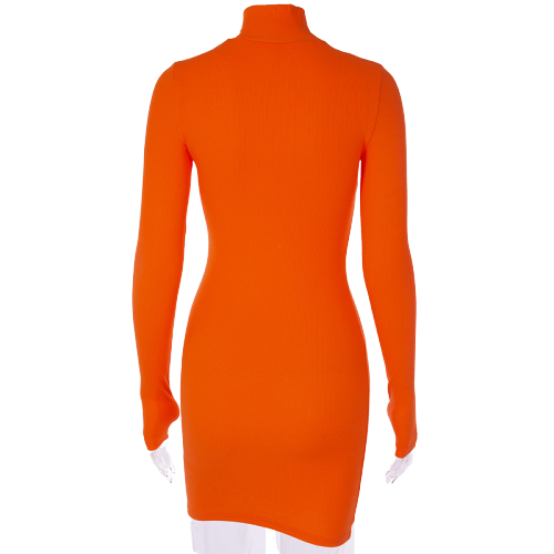 robe col montant manches longues femme