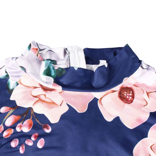Robe d’Été Col Montant Bleu Marine