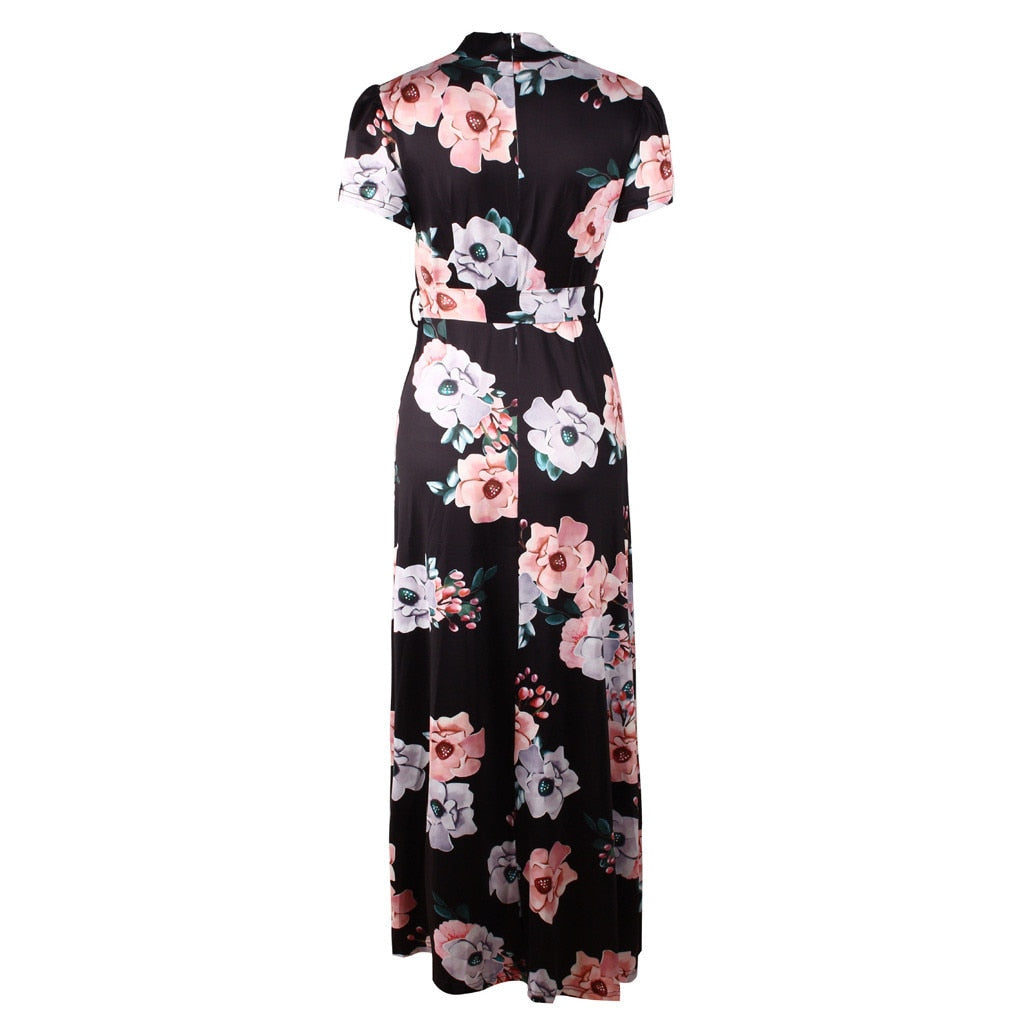 robe ete col montant noire