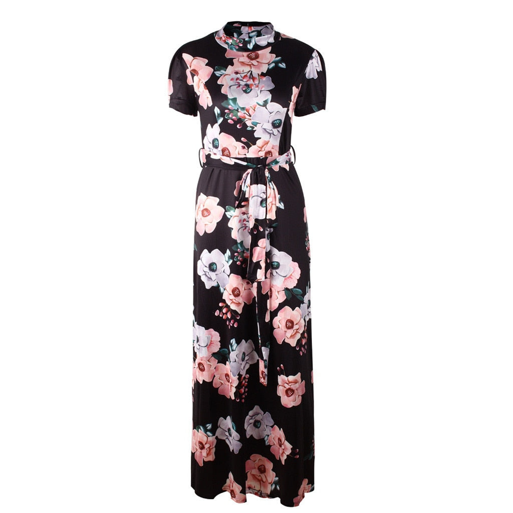 Robe d’Été Col Montant Noir