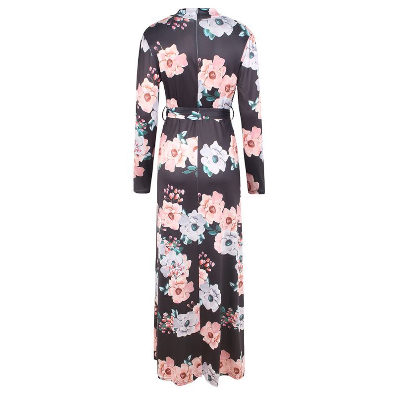 robe ete col montant manche longue noire