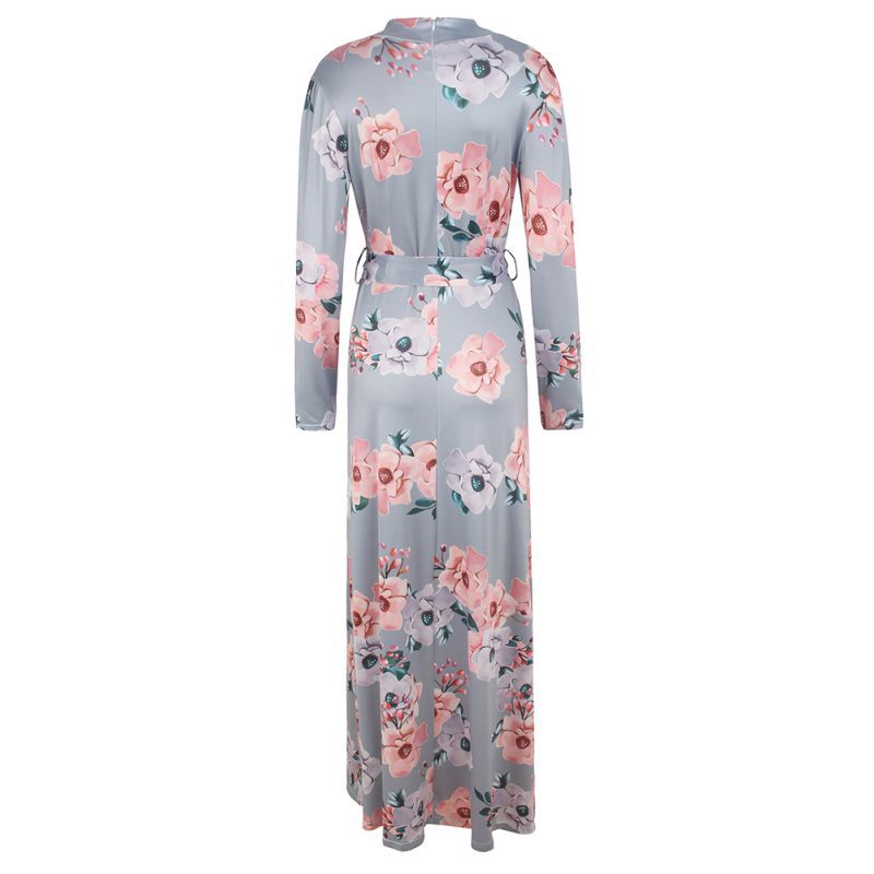 robe ete col montant manches longues bleue ciel