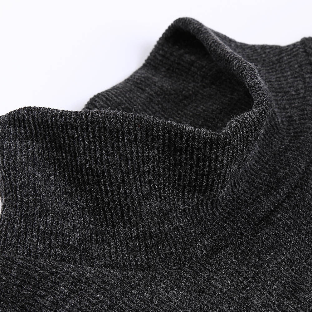 Robe-Pull Femme Col Roulé Noir