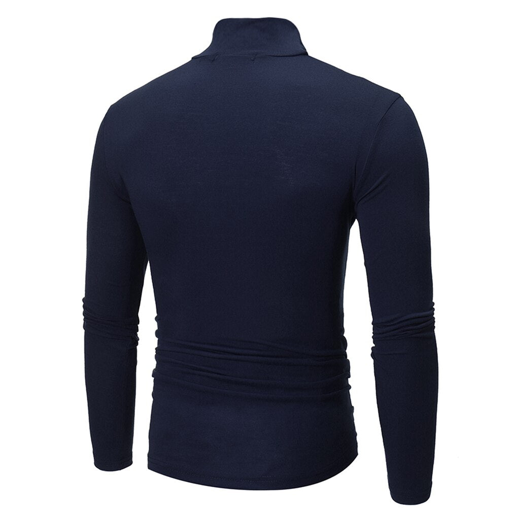 sous pull col roulé bleu marine