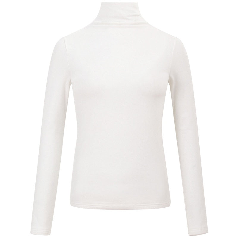 Sous-Pull Col Roulé Femme Blanc Cassé