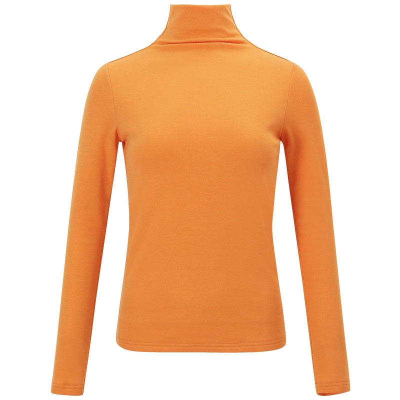 Sous-Pull Col Roulé Femme Orange