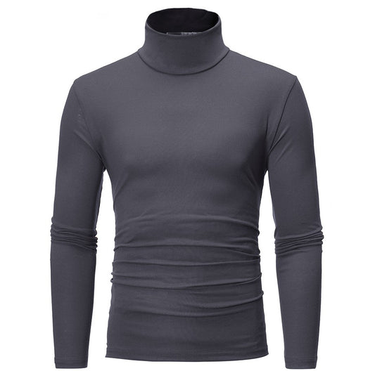 sous pull col roulé homme gris foncé