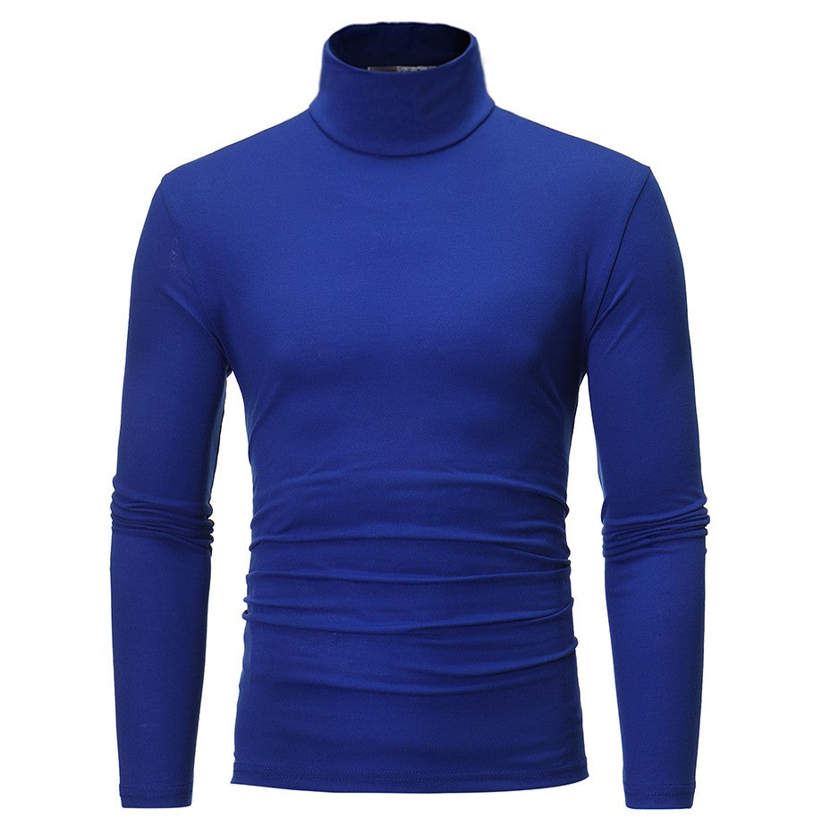 sous pull col roulé homme bleu foncé