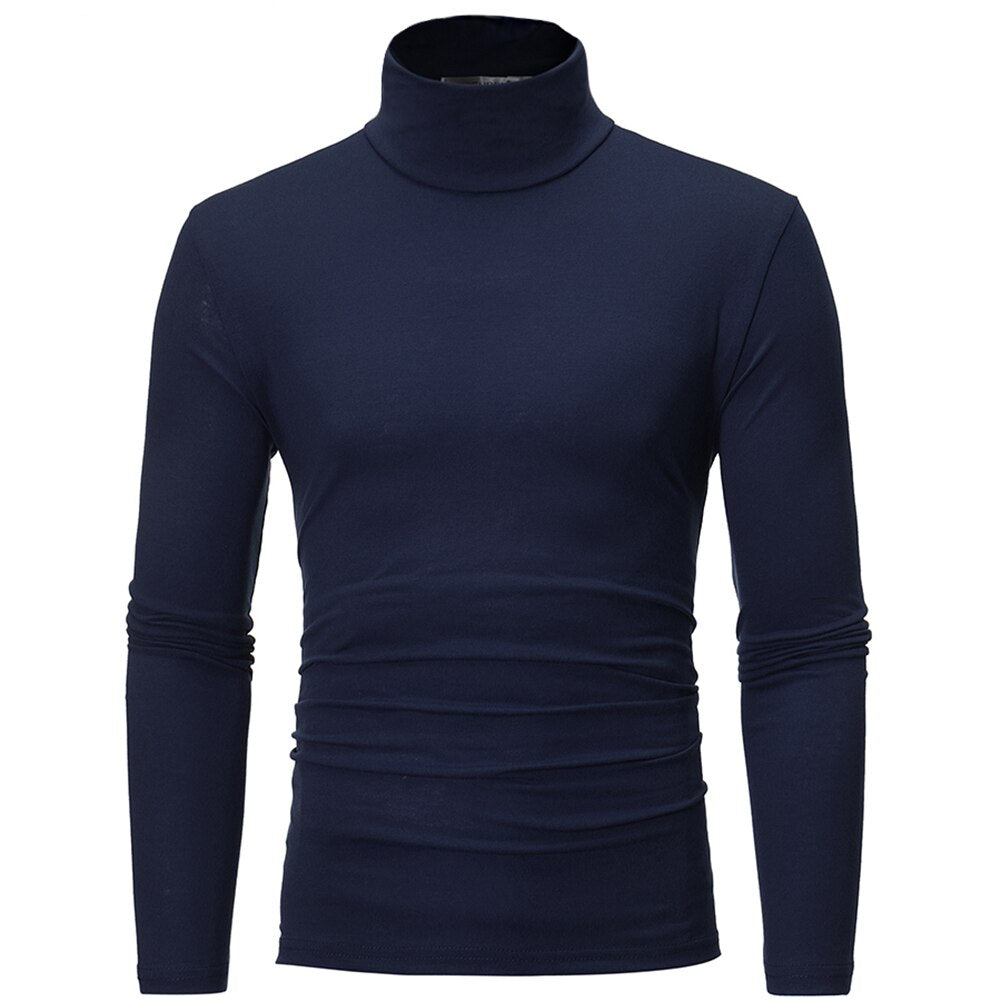 Sous Pull Col Roulé Homme Bleu Marine